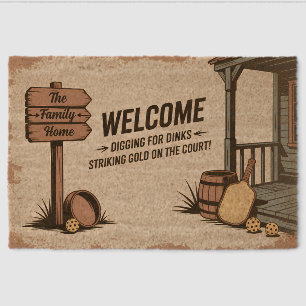 Personalize Name Pickleball Dink Welcome  Fiber Doormat