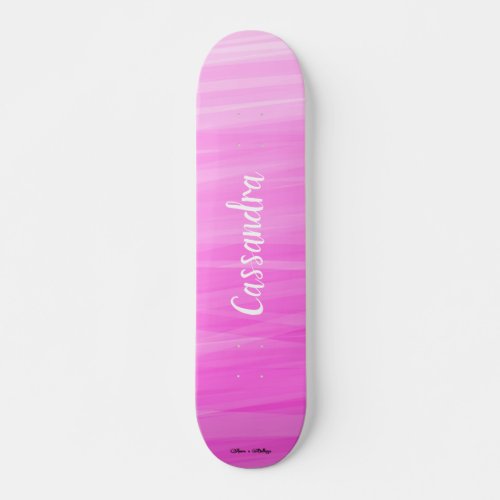 Personalize Name Pink Ombre Unique Girly Skateboard