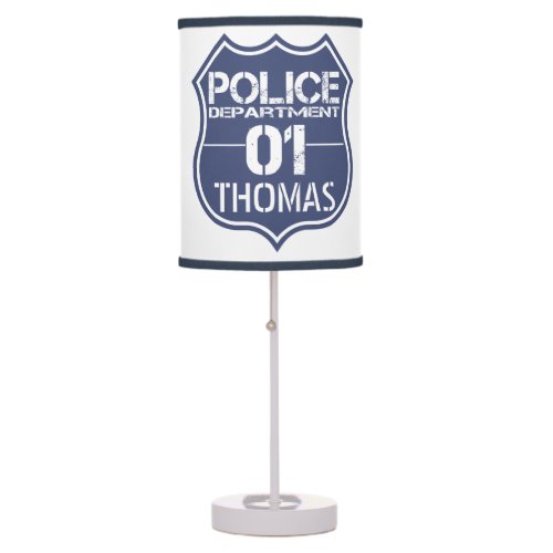 Personalize Name Police Department Shield 01 Table Lamp