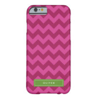 Personalize Name Purple Chevron Monogram Barely There iPhone 6 Case