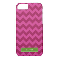 Personalize Name Purple Chevron Monogram iPhone 8/7 Case