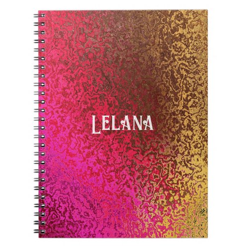 Personalize Name Purple Pin Brown  Gold Shades Notebook