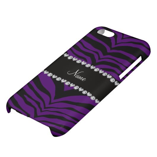 Personalize name purple tiger stripes iPhone case (Bottom)