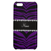 Personalize name purple tiger stripes iPhone case (Back)