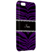 Personalize name purple tiger stripes iPhone case (Back Right)