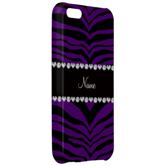 Personalize name purple tiger stripes iPhone case (Back Right)
