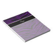 Personalize name purple tiger stripes notepad (Angled)