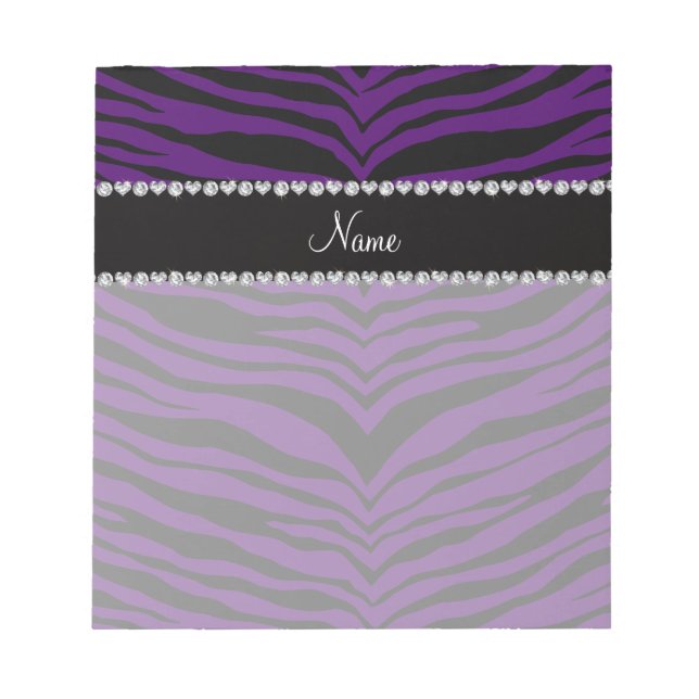 Personalize name purple tiger stripes notepad (Front)