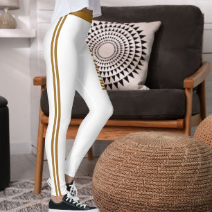 Personalize Name Quote Active Women Striped Yoga  Leggings