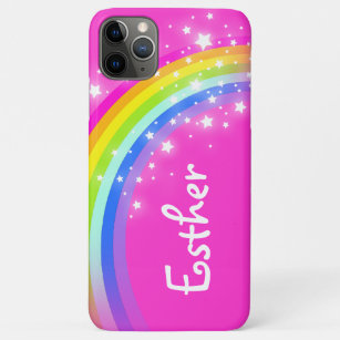 Personalize name rainbow pink girl  iPhone 11 pro max case