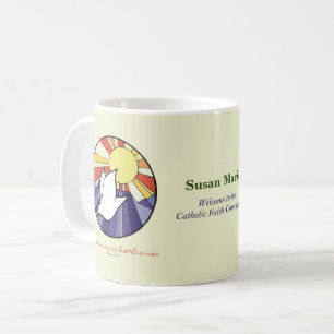 Personalize Name, RCIA Dove Circle on Yellow Coffee Mug