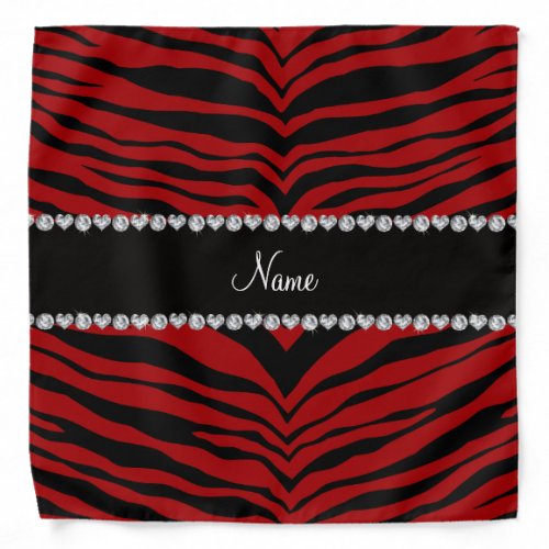 Personalize name red tiger stripes bandana