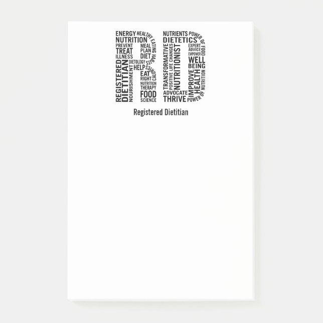 Personalize Name Registered Dietitian RD Post-it Notes (Front)