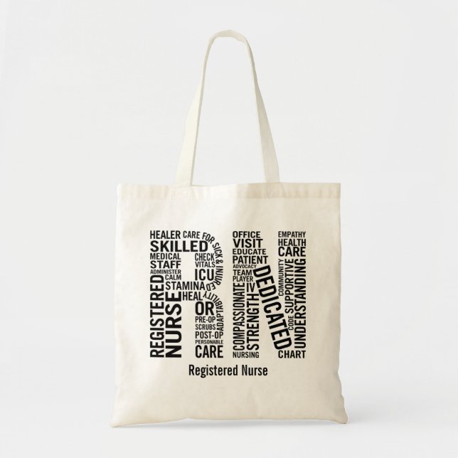 Personalize Name Registered Nurse RN Tote Bag (Front)