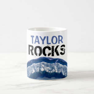 *~* Personalize NAME ROCKS Crystal Geode Agate Coffee Mug