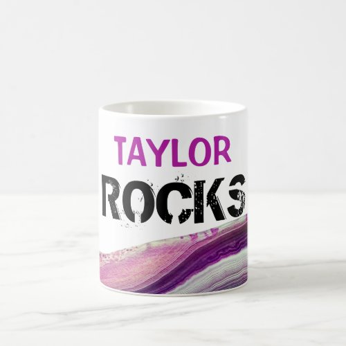 *~* Personalize Name - Rocks Lapidary Agate Stone Coffee Mug