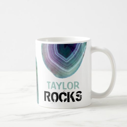  Personalize NAME ROCKS Magneta Pastels Teal Coffee Mug