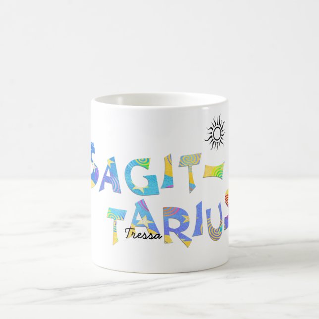 Personalize Name-SAGITTARIUS Birthday Zodiac Mug (Center)