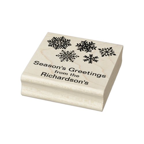 Personalize Name Snowflakes Christmas Card or Tag  Rubber Stamp