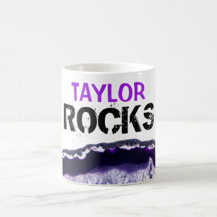 *~* Personalize Name - Stone Rocks Lapidary Agate Coffee Mug