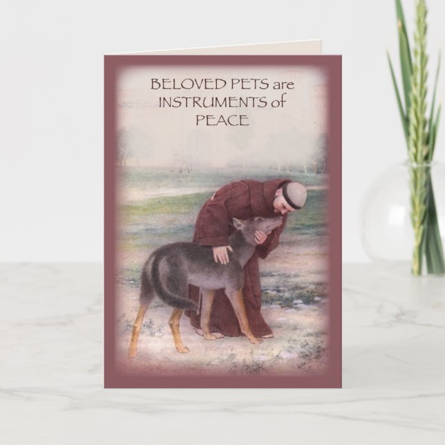 Personalize Name Sympathy Loss of Pet, St. Francis Card (Front)