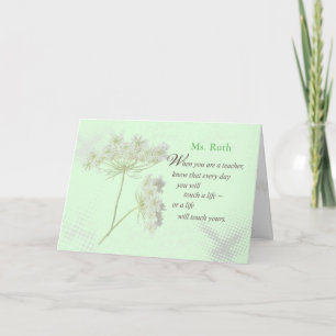 Personalize Name Teacher Appreciation Day Thanks Letterpress Thank You Card