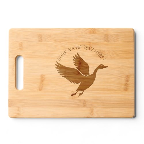 Personalize Name Text Etched Waterfowl Duck Goose Cutting Board