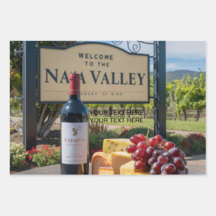 Personalize Name Text Napa Valley Wine Vineyard Wrapping Paper Sheets