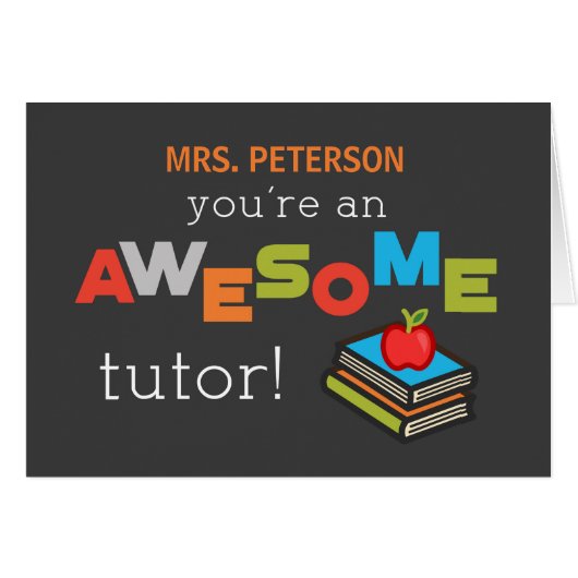 Personalize Name Tutor Teacher Appreciation Day Cards (Front Horizontal)