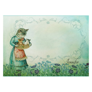 Personalize Name Victorian Cat Kittens Sweet Post-it Notes