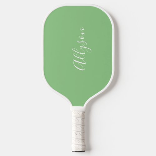 Personalize Name White Script Vertical on Sage Pickleball Paddle