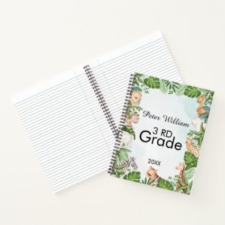 Personalize Name wild Animal,Back To School 3Rd 