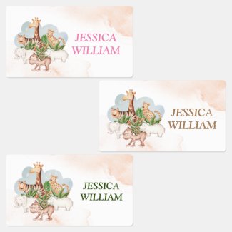 Personalize Name wild Animal,Back To School Kids' 