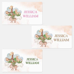Personalize Name wild Animal,Back To School Kids' Labels