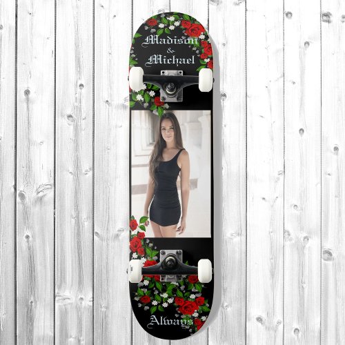 Personalize Names and Large Photo Hand Crafted Skateboard