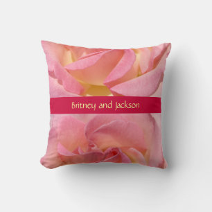 Personalize Names Wedding Gifts Rose Flower Pillow
