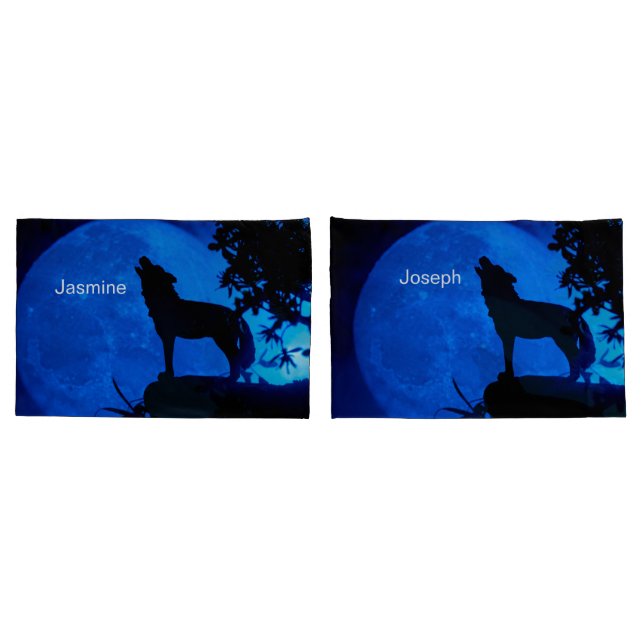 personalize names wolf Pillowcase (Back-Set)