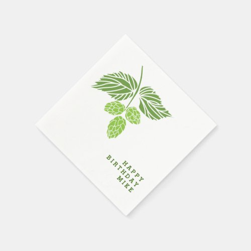 Personalize napkins with hop illustration beer