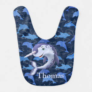 Personalize Narwhal Baby Bib