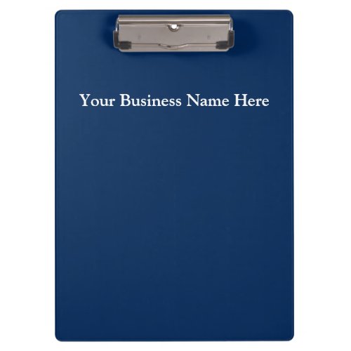 Personalize Navy Blue White Business Corporate Clipboard