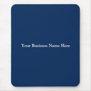 Personalize Navy Blue White Business Corporate  Mouse Pad