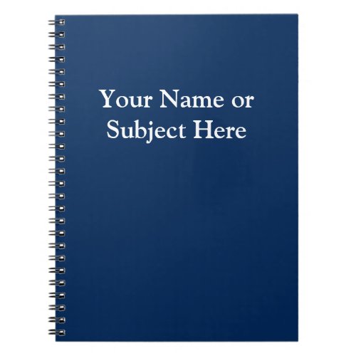 Personalize Navy Blue White School Business  Notebook