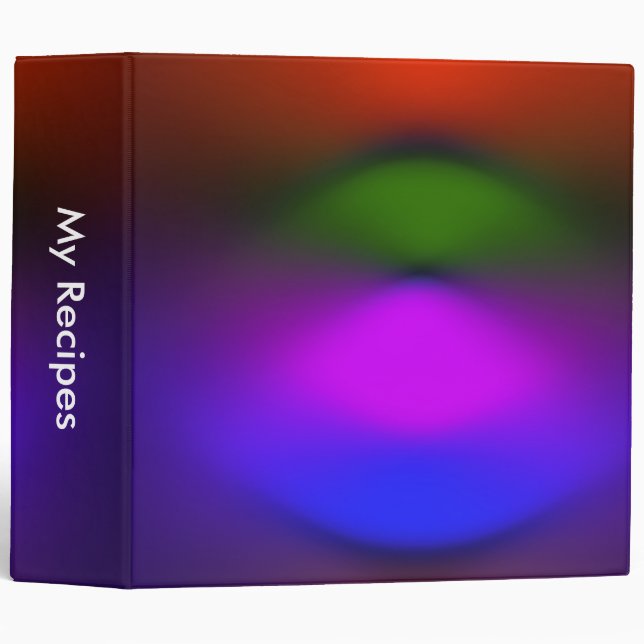 Personalize Neon of Blue, Purple, Green & Orange 3 Ring Binder (Front/Spine)