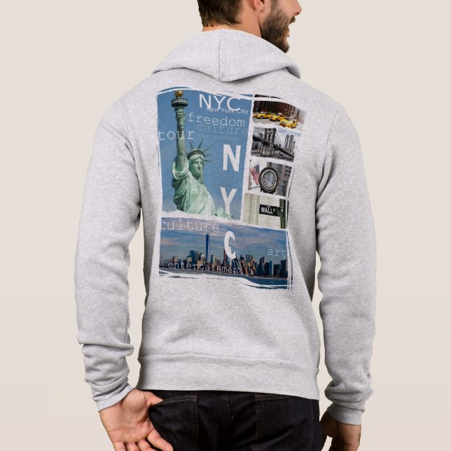 Personalize New York City Liberty Statue Nyc Hoodie (Back)