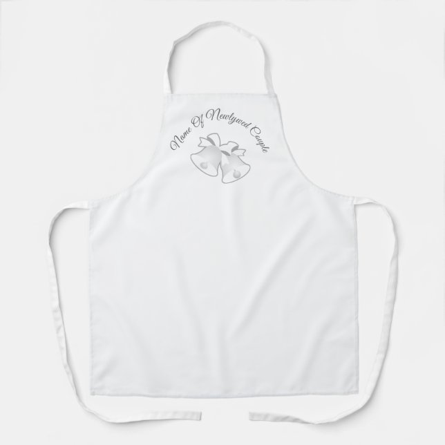 Personalize Newlyweds Wedding Bells Remembrance Apron (Front)