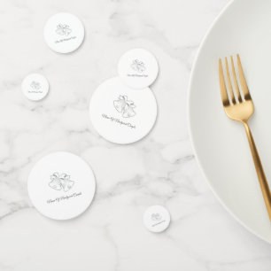 Personalize Newlyweds Wedding Bells White Confetti
