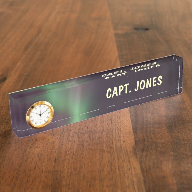 Personalize Northern-Lights Aurora Borealis Sky Name Plate (Side)