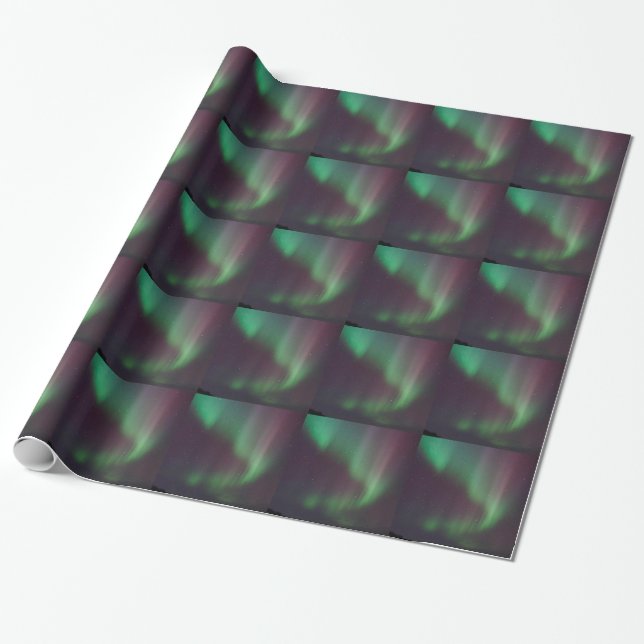 Personalize Northern-Lights Aurora Borealis Sky Wrapping Paper (Unrolled)