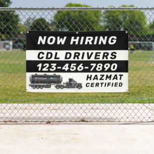 Personalize Now Hiring Hazmat CDL Drivers Banner