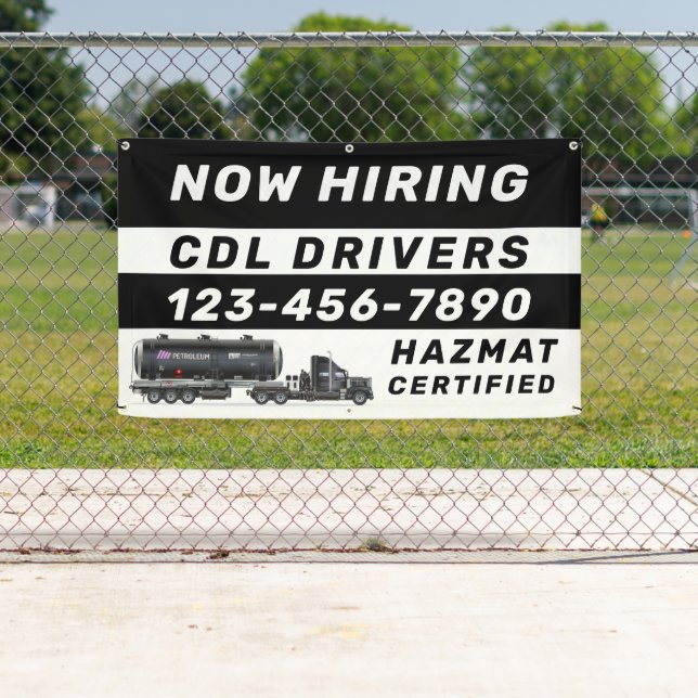 Personalize Now Hiring Hazmat CDL Drivers  Banner (Insitu)